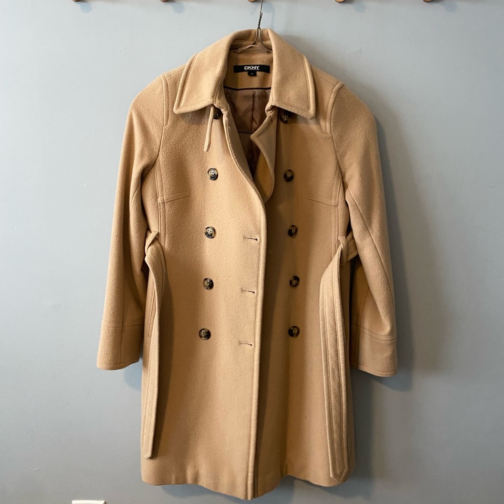 Camel wool DKNY pea coat